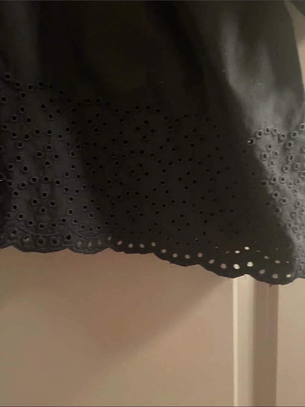 J. Crew Black Eyelet Button-Front Puff Sleeve Top